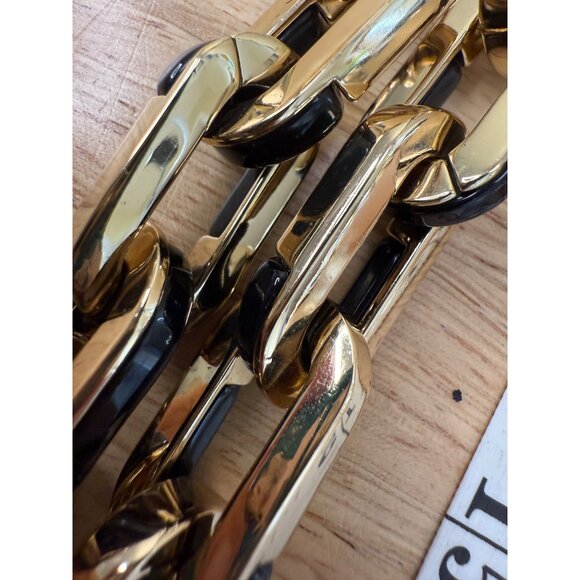 Chunky Gold-Tone & Black Chain Link Statement Necklace By Alfani Adjustable - Picture 9 of 10